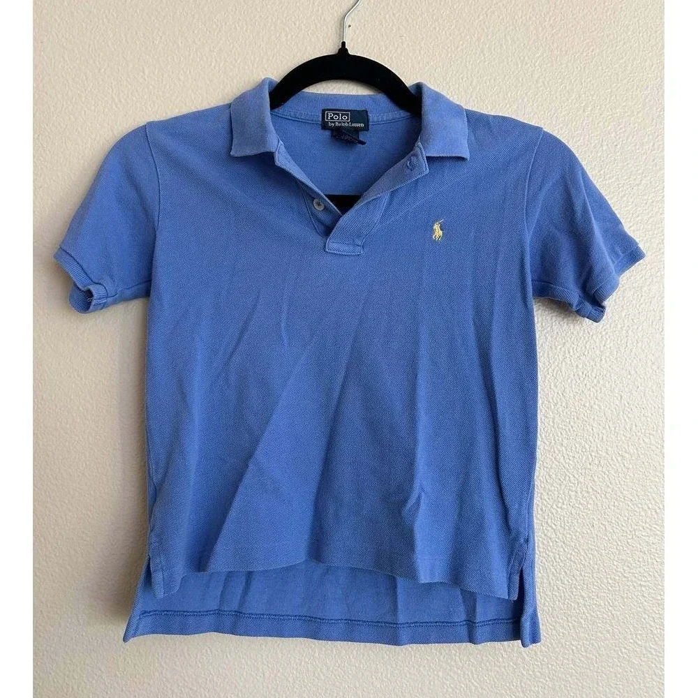 Polo Ralph Lauren Blue Pique Polo Boys 6 Preppy Classic Pony Logo Old Money